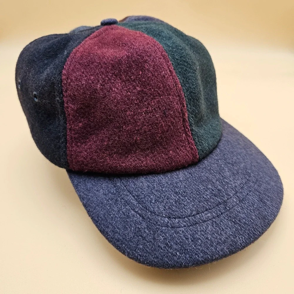 J. Crew‎ Colorblock Wool Blend Baseball Cap Hat Size Large Made in USA